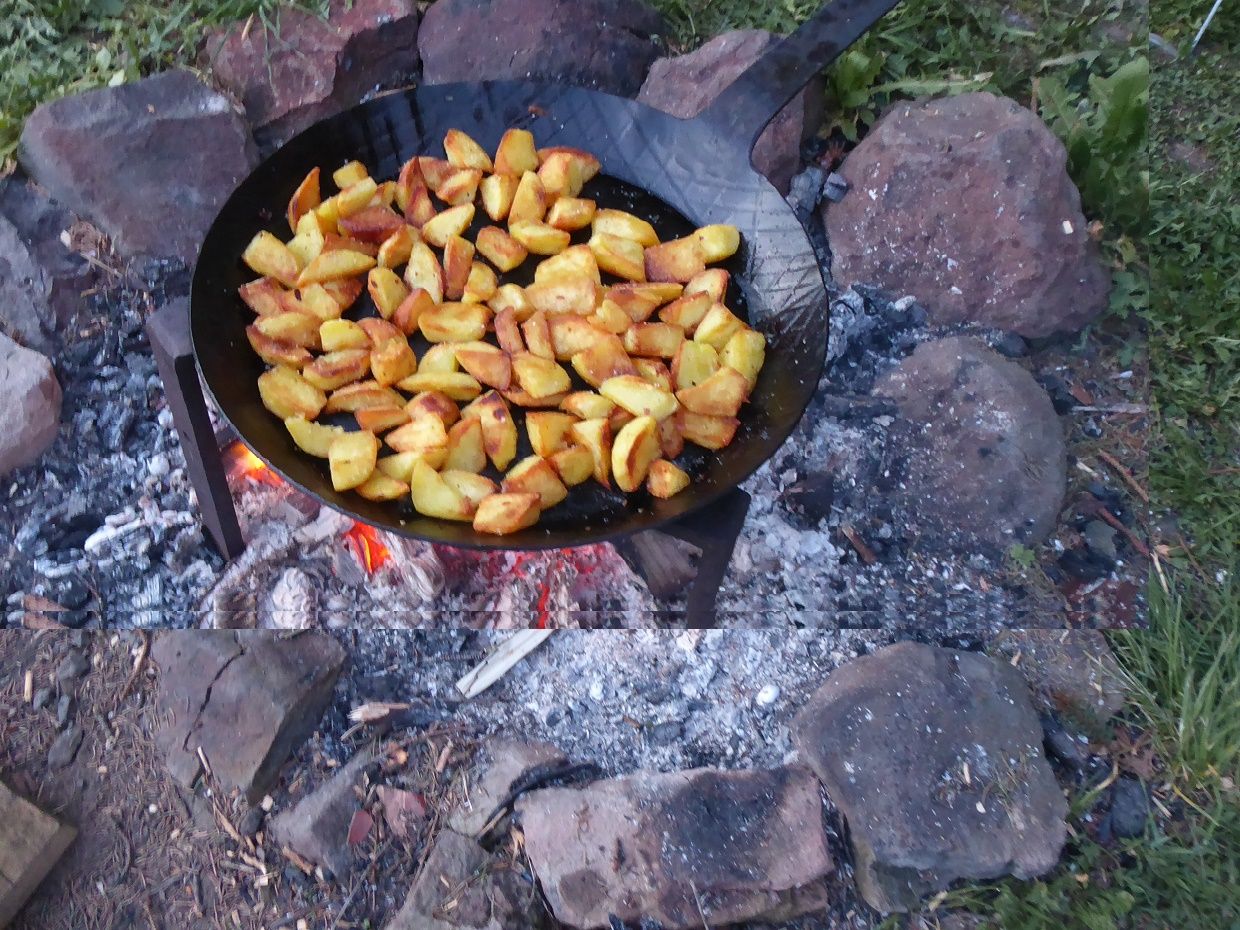 Bratkartoffeln vom Feuer